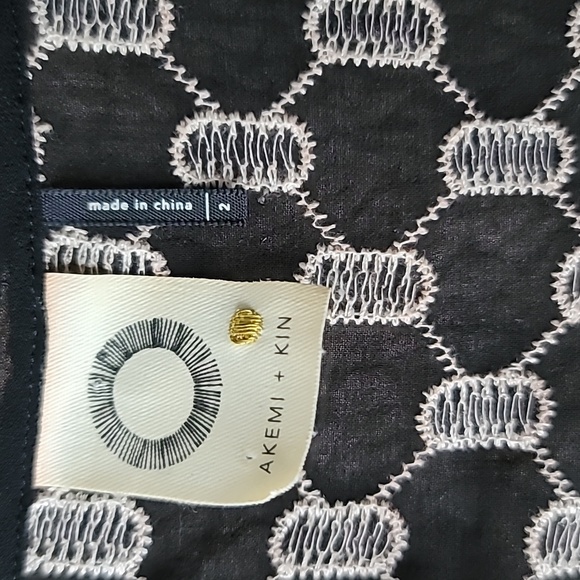 Anthropologie Akemi + Kin Brooke Eyelet Swing Dress, Size 2, Color Black/Tan - Picture 14 of 14